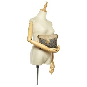 Authentic Vintage YSL Khaki Printed Leather Clutch